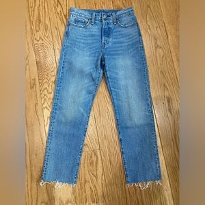 Levi’s, womens, 26”, straight leg, button fly